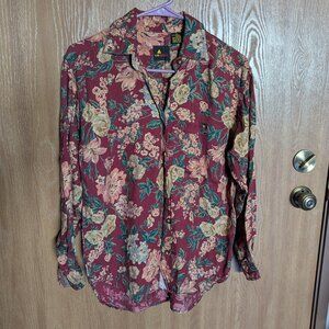 Lizsport Collared Floral Button Up Blouse, S